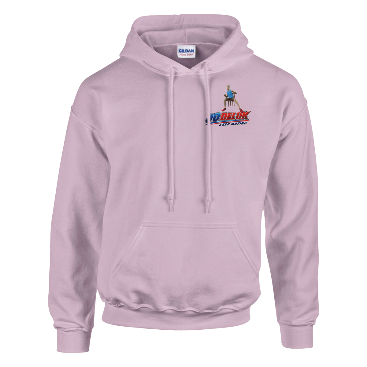 Jo Deluk Chair Tai Chi hoodie – pink – Strong Core design – front view