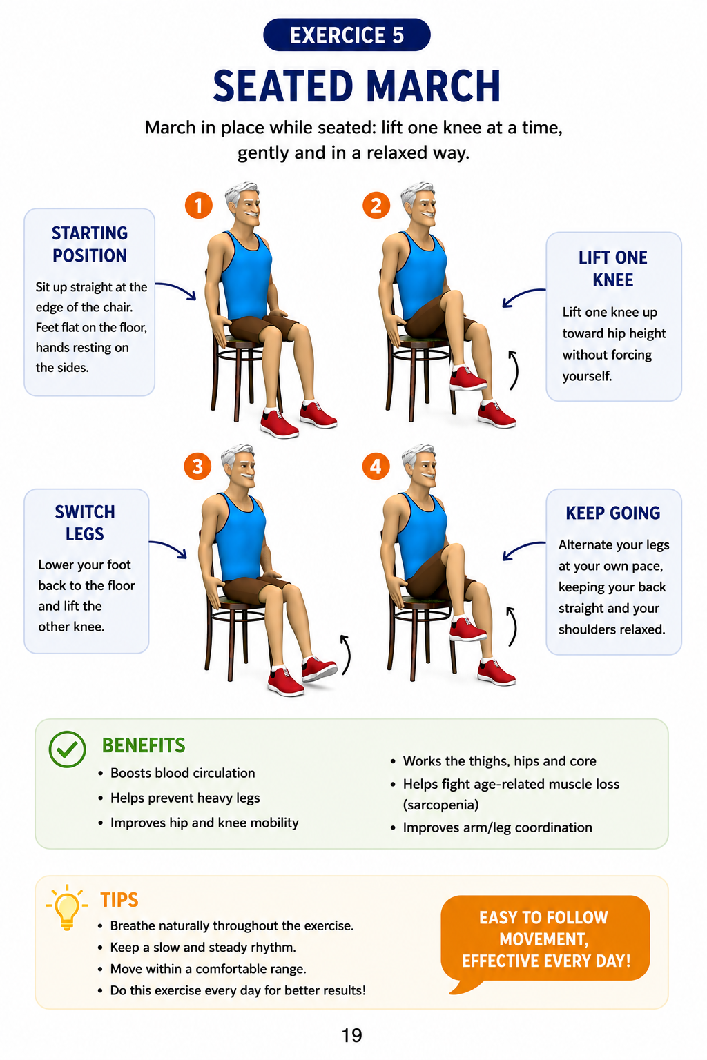 Gentle Chair Exercises for Seniors (Printable PDF)
