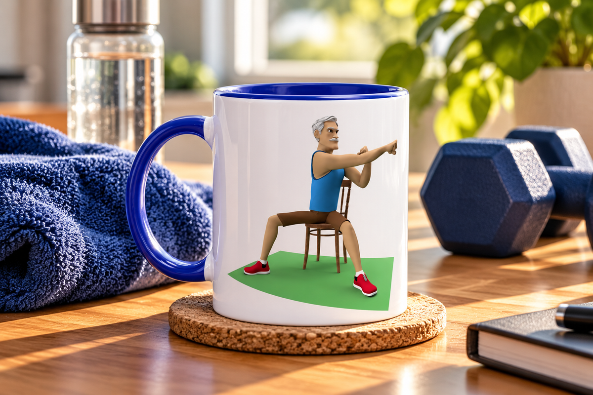 Senior Fitness Ceramic Mug – Still Moving – Jo Deluk