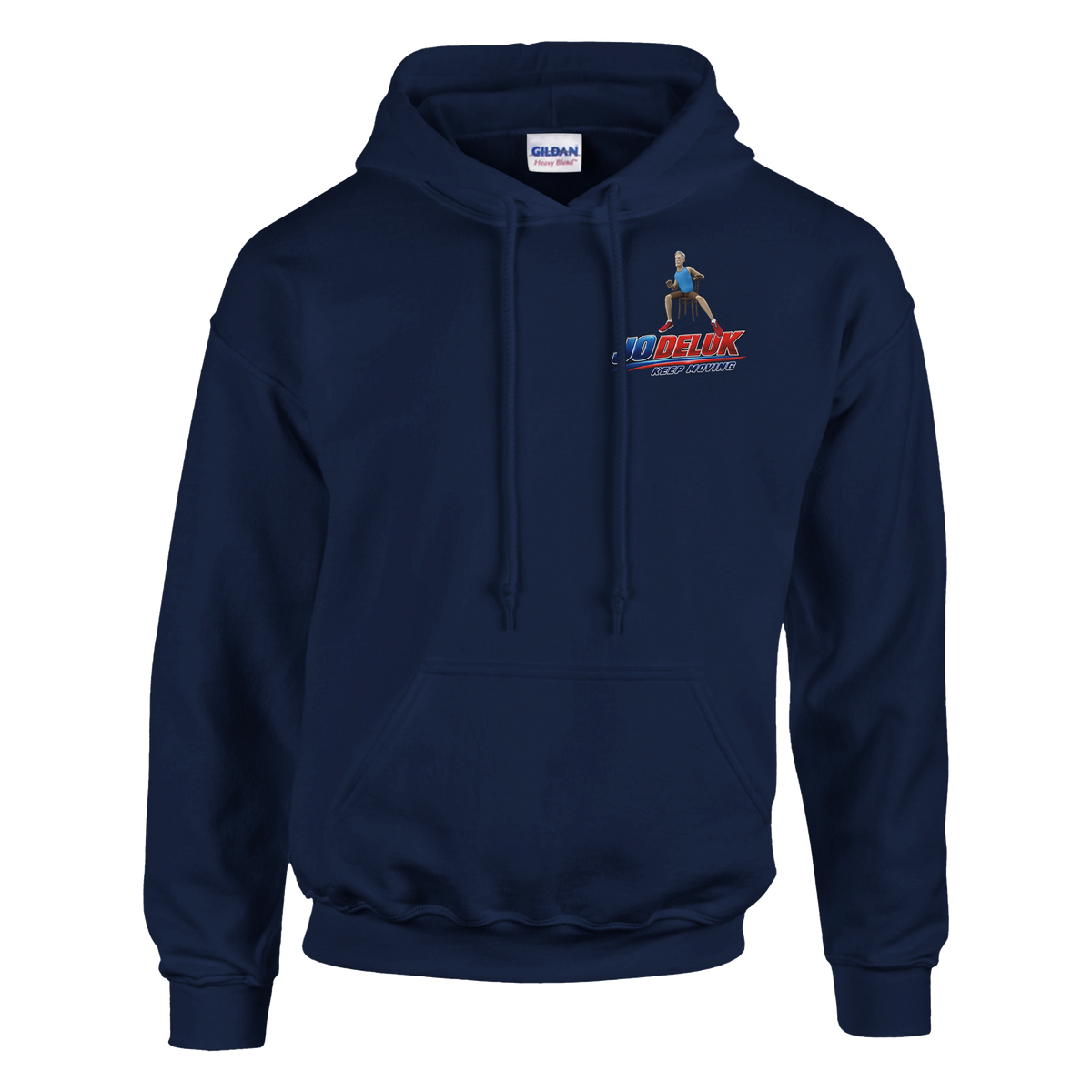 Jo Deluk Chair Tai Chi hoodie – navy – Strong Core design – front view