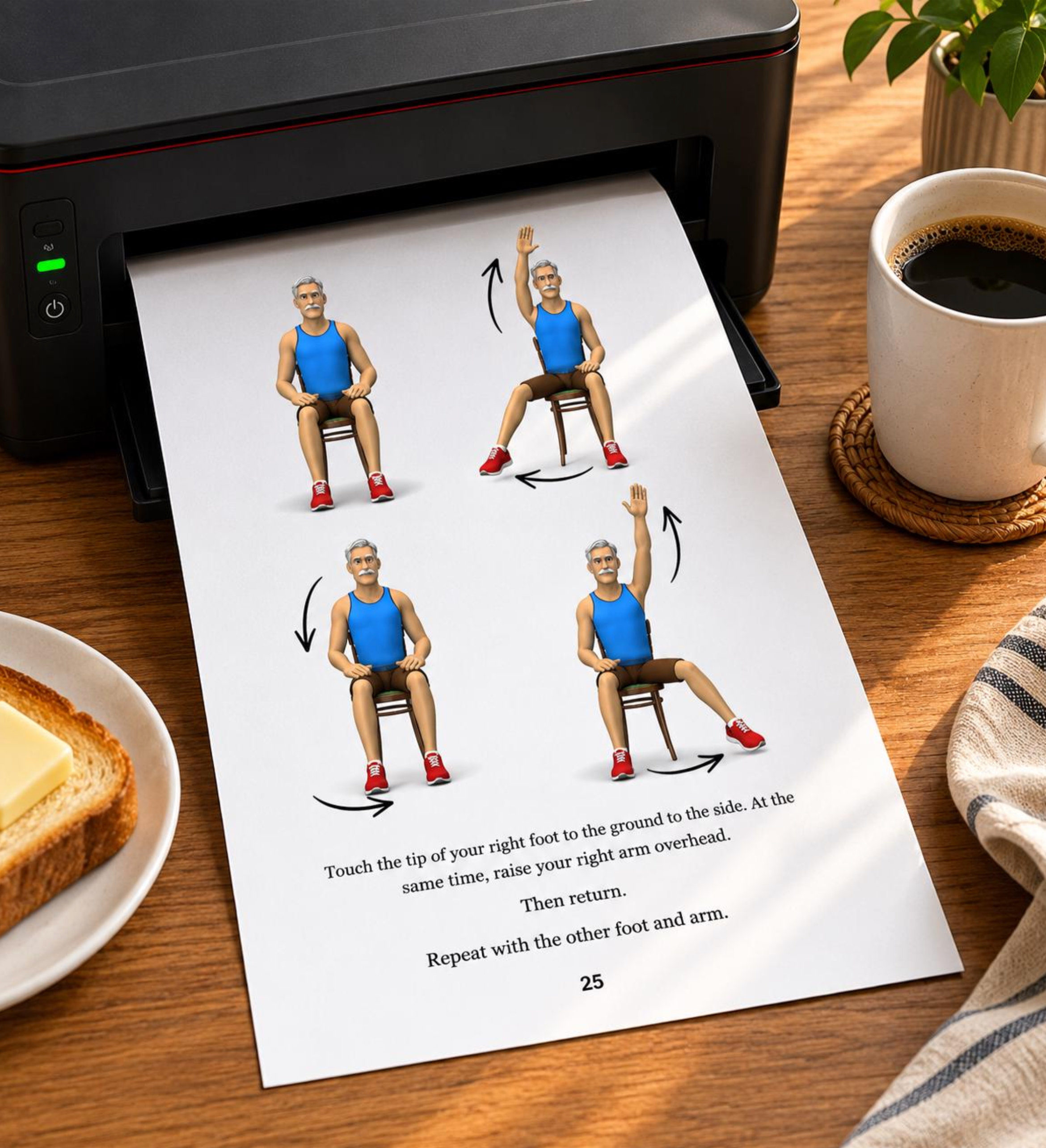 Printable Chair Tai Chi PDF – Lose Belly Fat After 50 | 20-Minute Chair Workout for Seniors by Jo Deluk