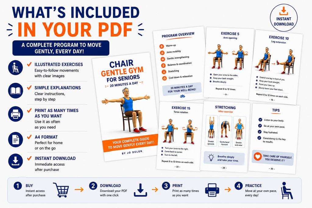 Gentle Chair Exercises for Seniors (Printable PDF)