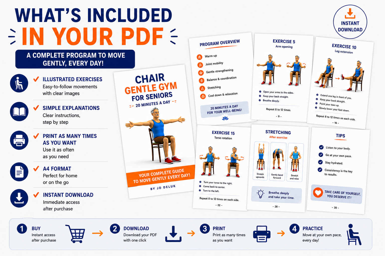 Gentle Chair Exercises for Seniors (Printable PDF)
